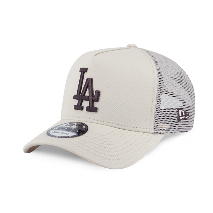 9FORTY A-Frame Trucker Los Angeles Dodgers Color Era Light Cream Snapback