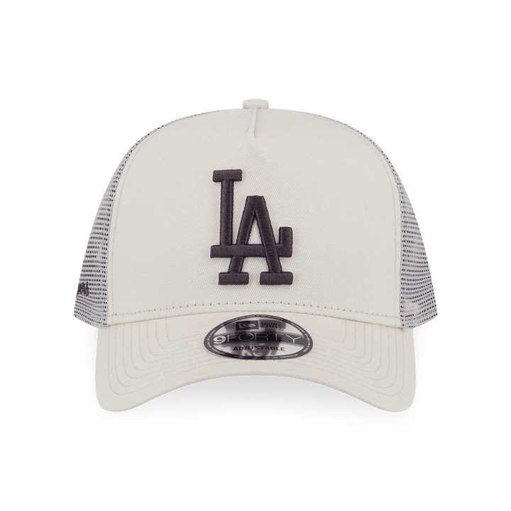 9FORTY A-Frame Trucker Los Angeles Dodgers Color Era Light Cream Snapback