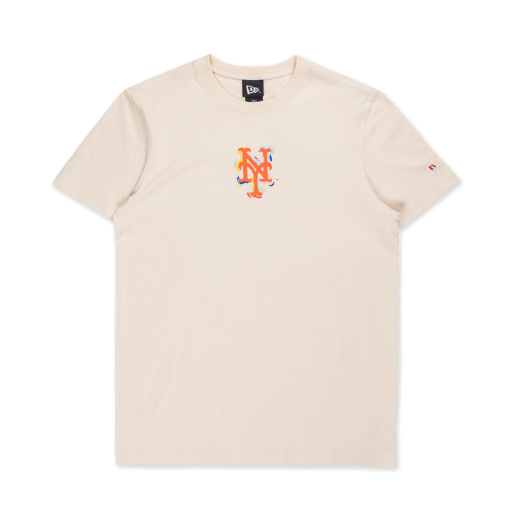 New York Mets Tint Brush Light Cream Short Sleeve T-Shirt