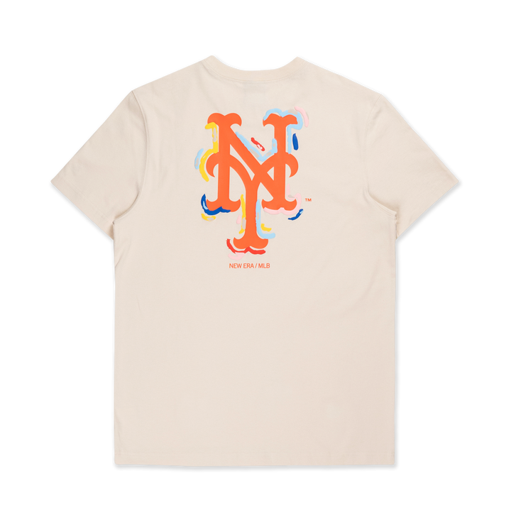 New York Mets Tint Brush Light Cream Short Sleeve T-Shirt