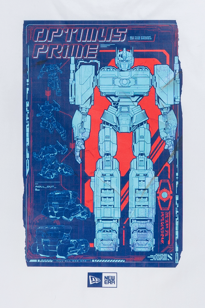 New Era x Transformers One Optimus Prime White Short Sleeve Oversized T-Shirt