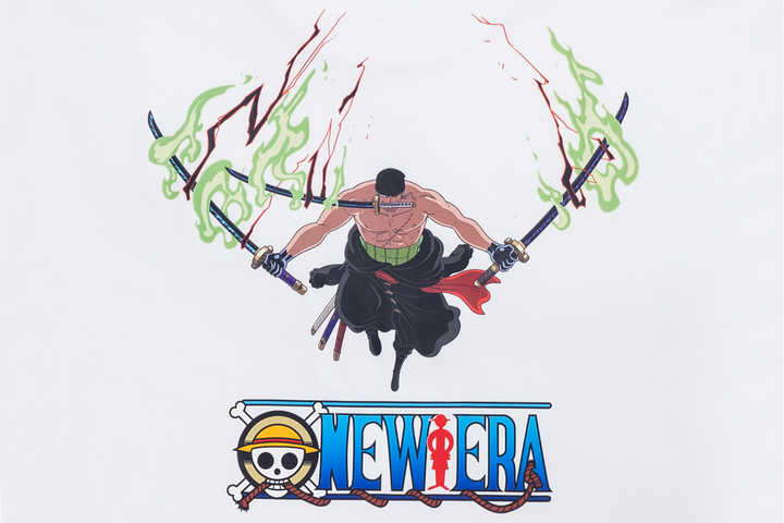New Era x One Piece Gear 5 Roronoa Zoro White  Short Sleeve T-Shirt
