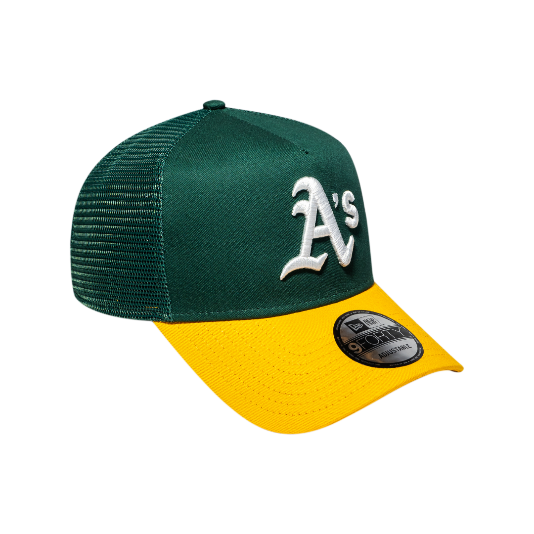 9FORTY A-Frame Trucker Oakland Athletics Dark Green Gold Snapback