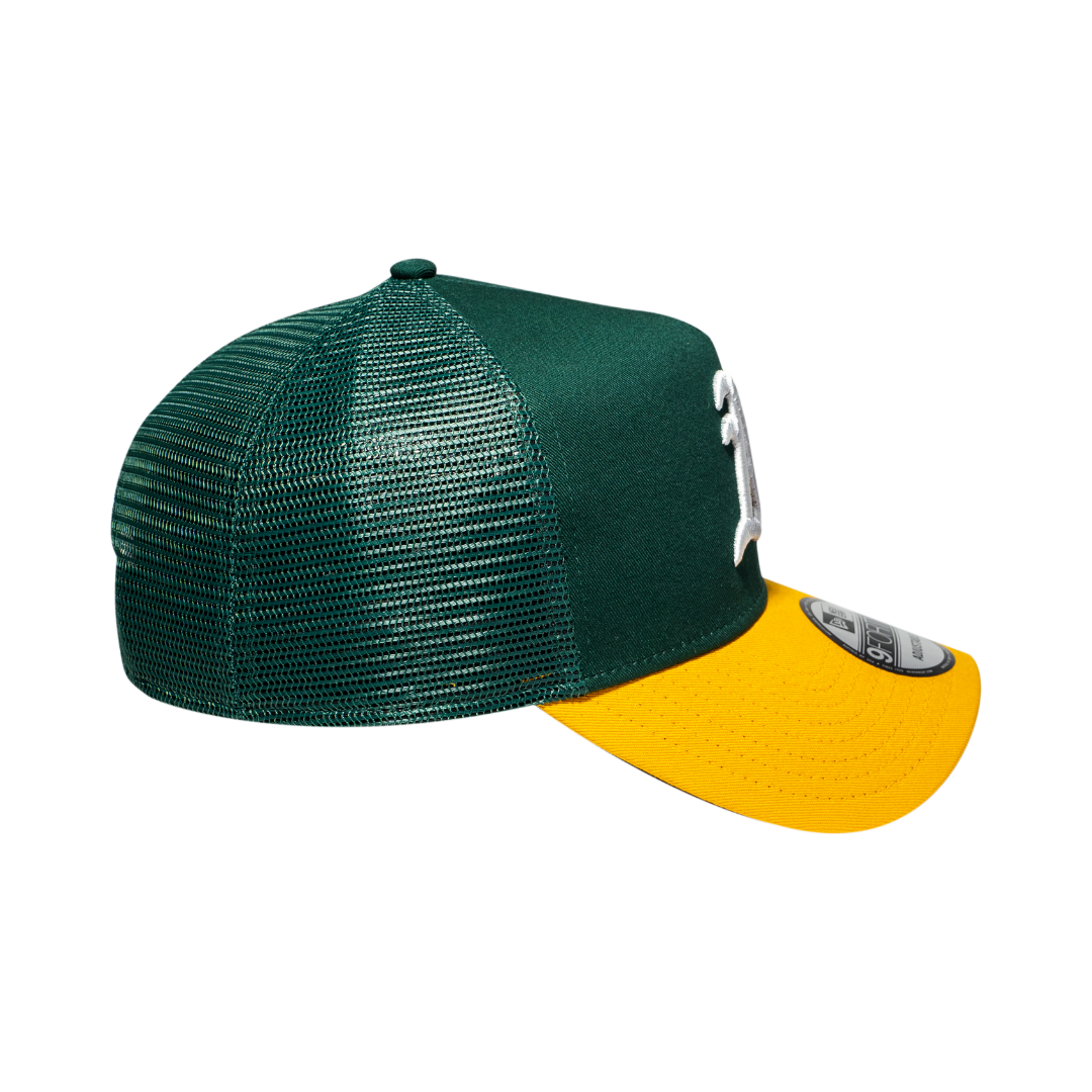 9FORTY A-Frame Trucker Oakland Athletics Dark Green Gold Snapback