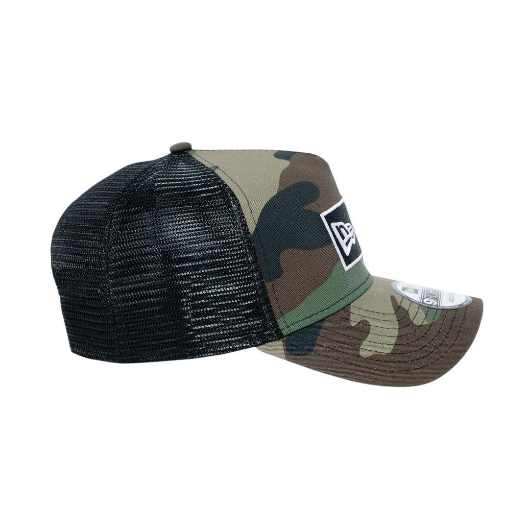 9FORTY A-Frame Trucker Box Logo Woodland Camo Snapback