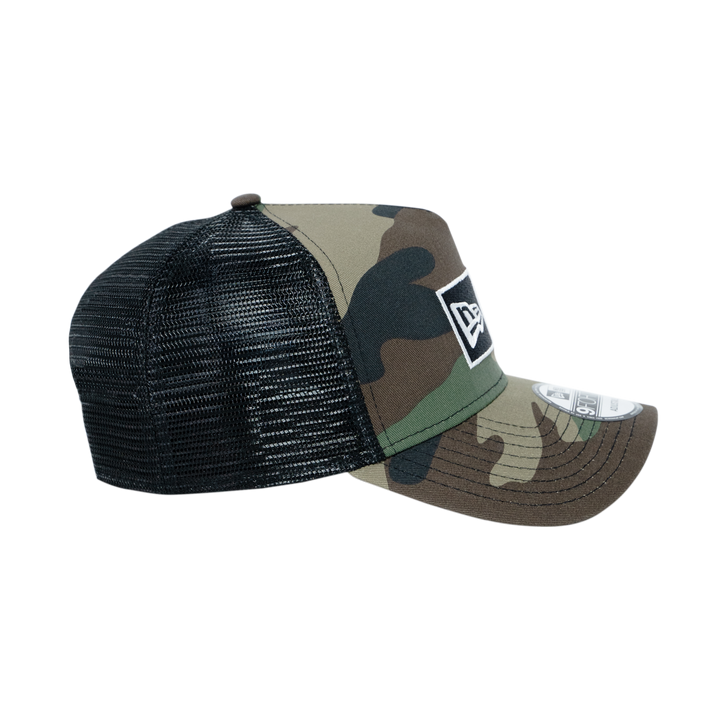 9FORTY A-Frame Trucker Box Logo Woodland Camo Snapback