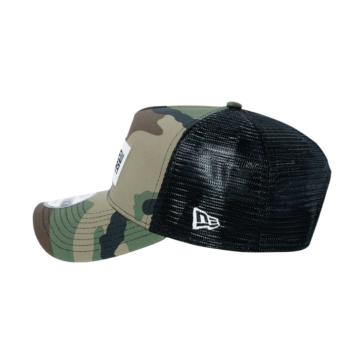 9FORTY A-Frame Trucker Box Logo Woodland Camo Snapback