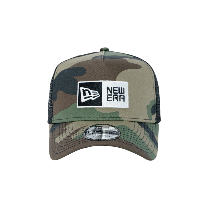 9FORTY A-Frame Trucker Box Logo Woodland Camo Snapback