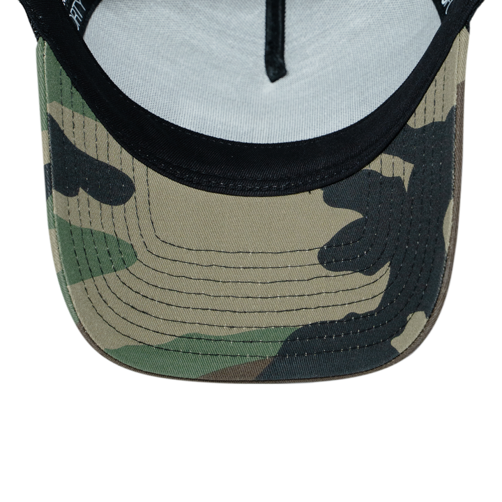 9FORTY A-Frame Trucker Box Logo Woodland Camo Snapback