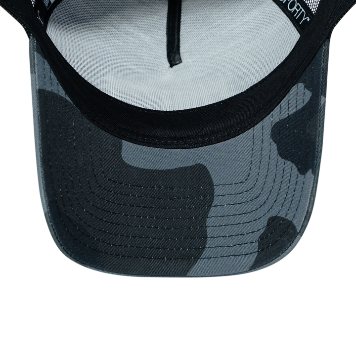 9FORTY A-Frame Trucker Box Logo Midnight Camo Snapback