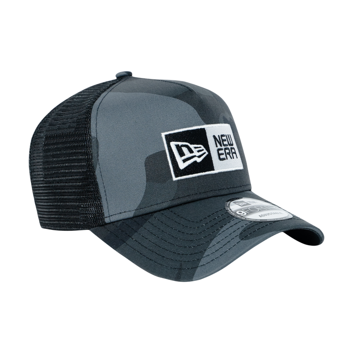 9FORTY A-Frame Trucker Box Logo Midnight Camo Snapback