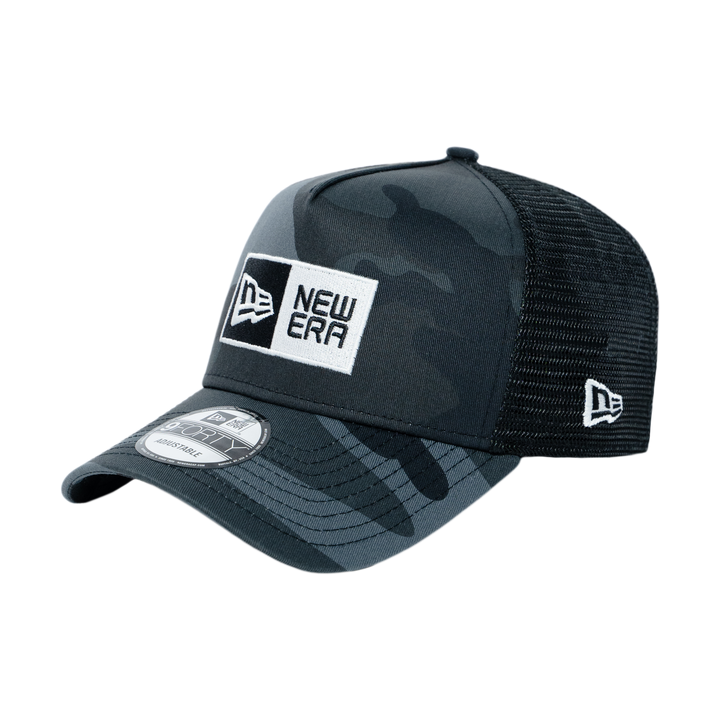 9FORTY A-Frame Trucker Box Logo Midnight Camo Snapback