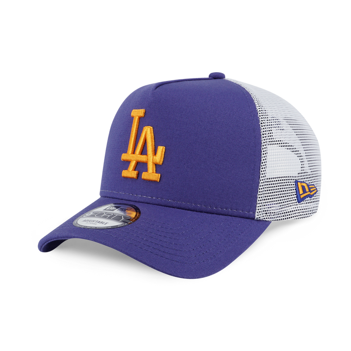 9FORTY A-Frame Trucker Los Angeles Dodgers Color Era 2-Tone Ink Purple Snapback