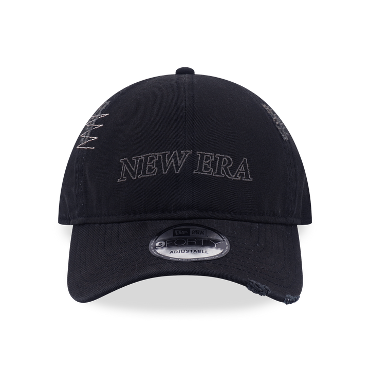 9FORTY Unstructured Logo Washed Black Adjustable