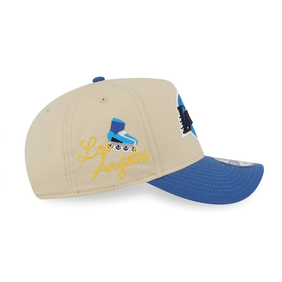 9FORTY A-Frame Los Angeles Lakers City Side Patch 2-Tone Indigo Blue Visor Vegas Gold Snapback
