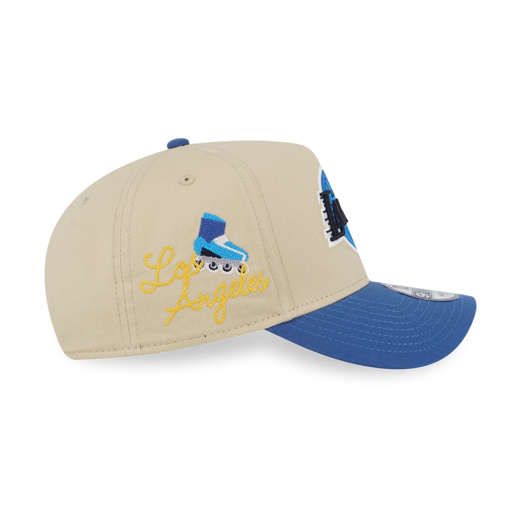 9FORTY A-Frame Los Angeles Lakers City Side Patch 2-Tone Indigo Blue Visor Vegas Gold Snapback