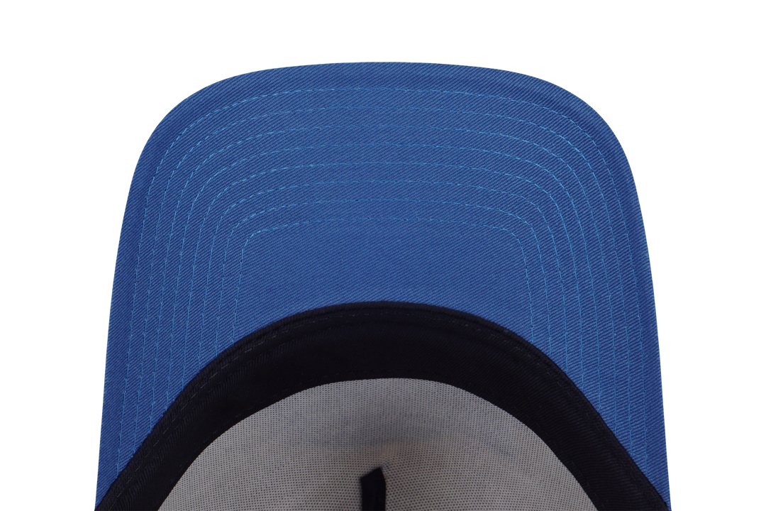 9FORTY A-Frame Los Angeles Lakers City Side Patch 2-Tone Indigo Blue Visor Vegas Gold Snapback