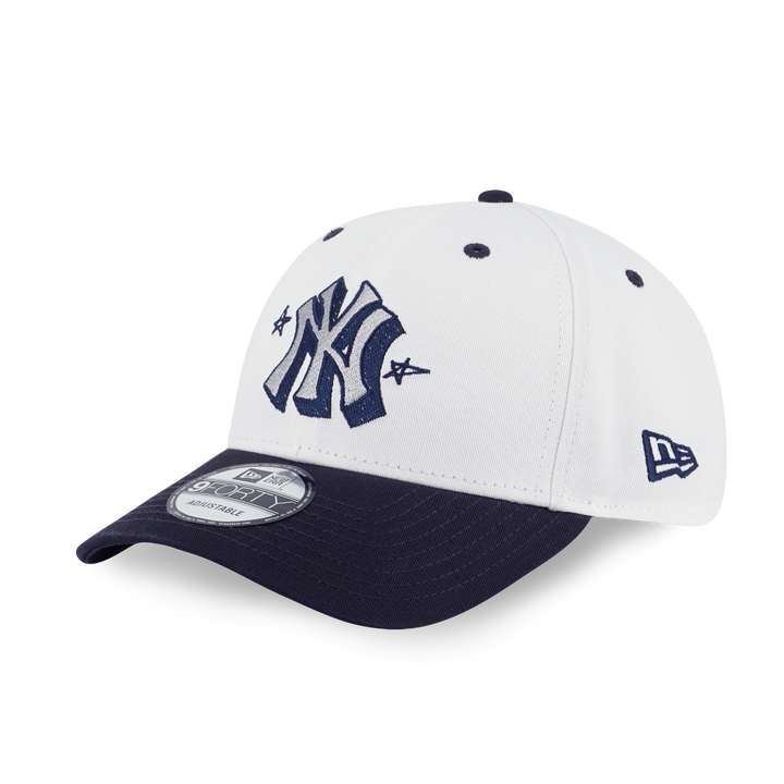 New York Yankees MLB Doodles 2-Tone Navy Visor White Adjustable