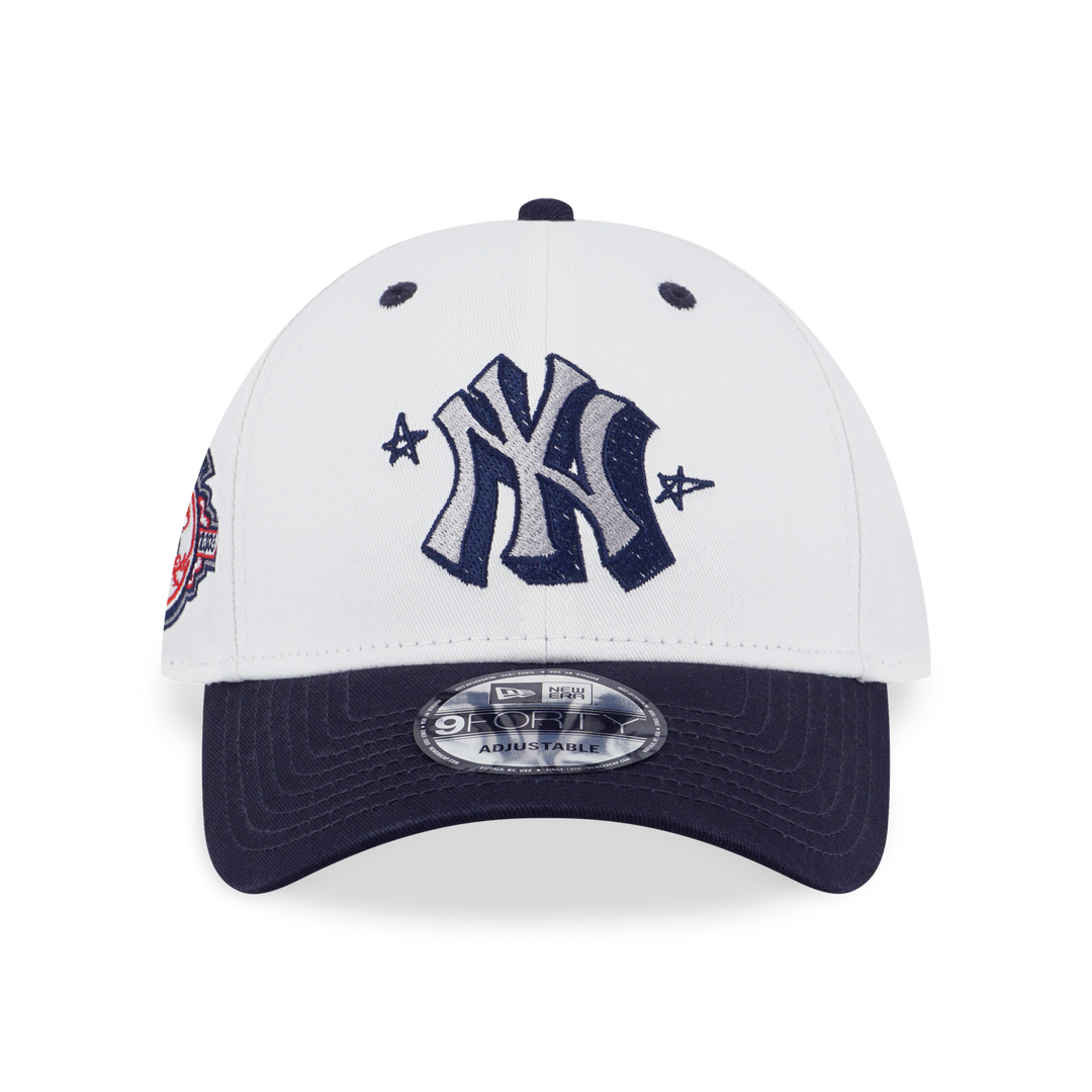New York Yankees MLB Doodles 2-Tone Navy Visor White Adjustable