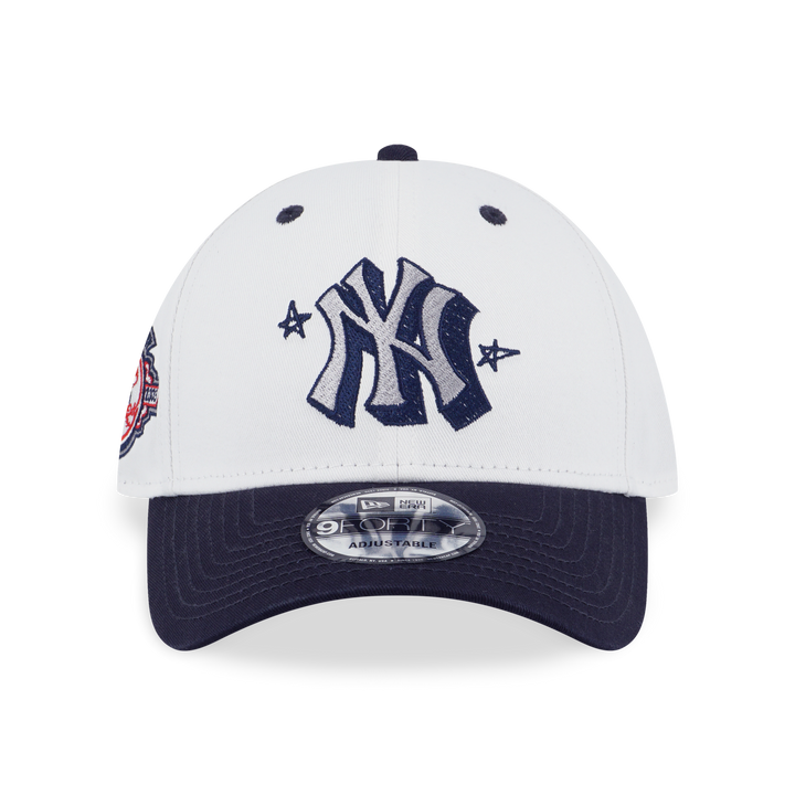 New York Yankees MLB Doodles 2-Tone Navy Visor White Adjustable