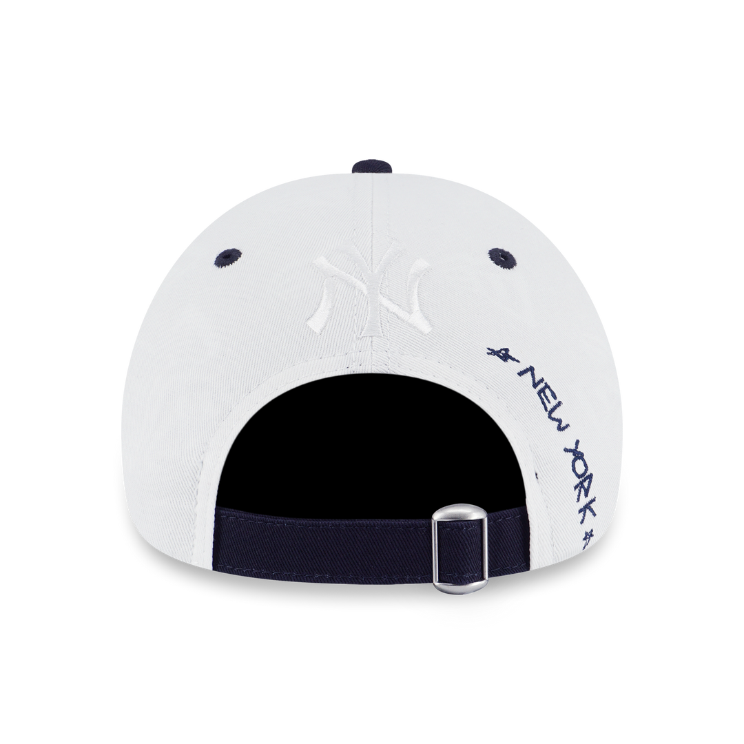 New York Yankees MLB Doodles 2-Tone Navy Visor White Adjustable