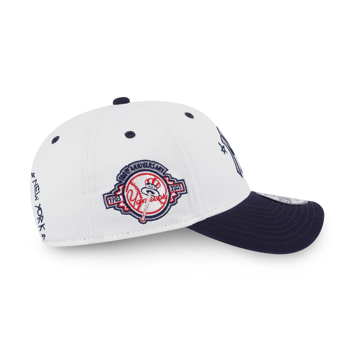 New York Yankees MLB Doodles 2-Tone Navy Visor White Adjustable