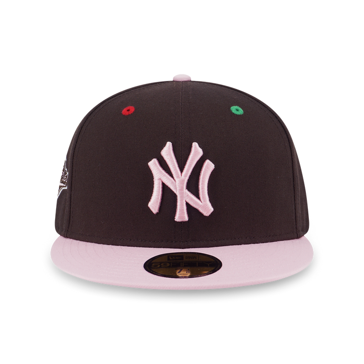 59FIFTY New York Yankees Smarties  2-Tone Soft Pink Visor Chocolate Fitted
