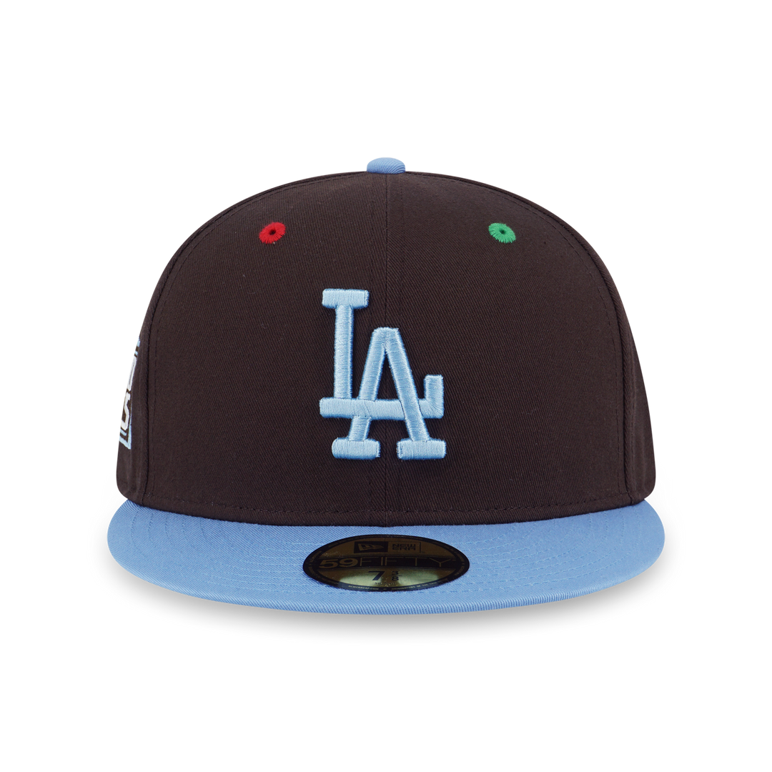 59FIFTY Los Angeles Dodgers Smarties Soft Blue Visor Chocolate Fitted Cap Fitted