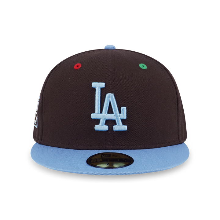 59FIFTY Los Angeles Dodgers Smarties Soft Blue Visor Chocolate Fitted Cap Fitted