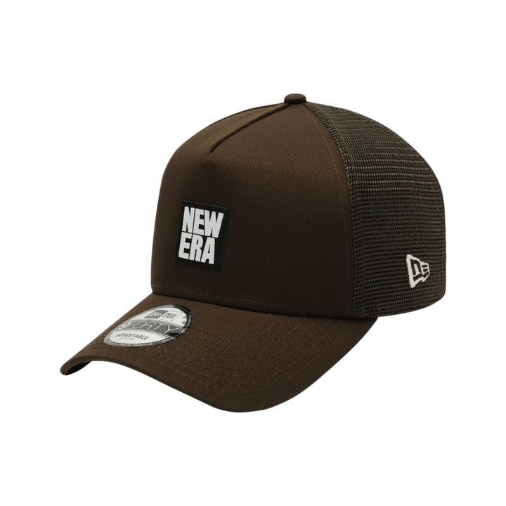 9FORTY A-Frame Trucker Square Logo Woven Patch Walnut Snapback