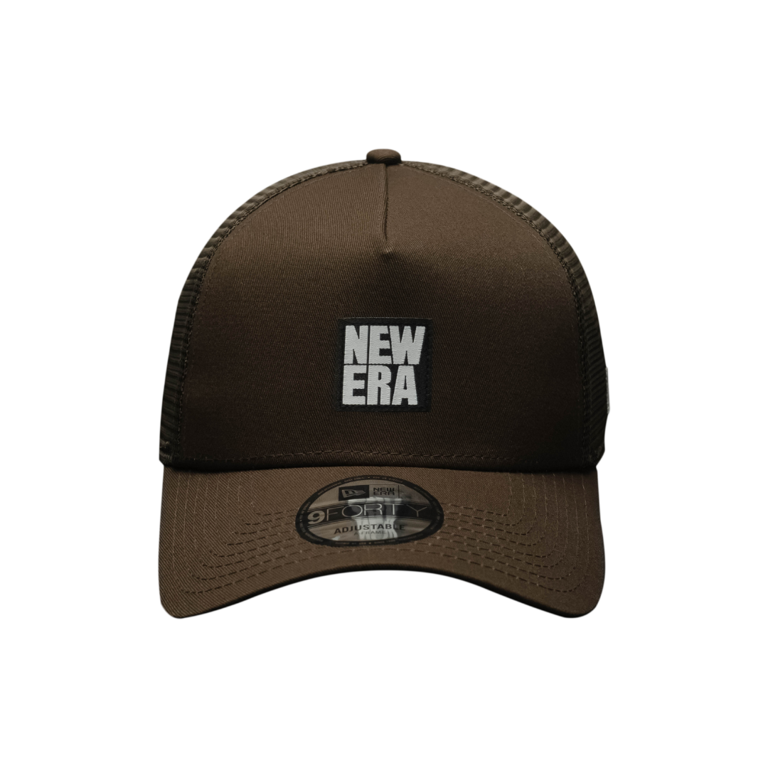 9FORTY A-Frame Trucker Square Logo Woven Patch Walnut Snapback