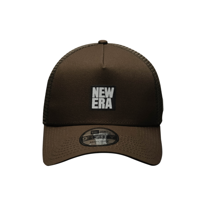 9FORTY A-Frame Trucker Square Logo Woven Patch Walnut Snapback