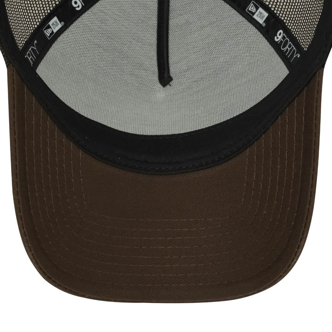 9FORTY A-Frame Trucker Square Logo Woven Patch Walnut Snapback