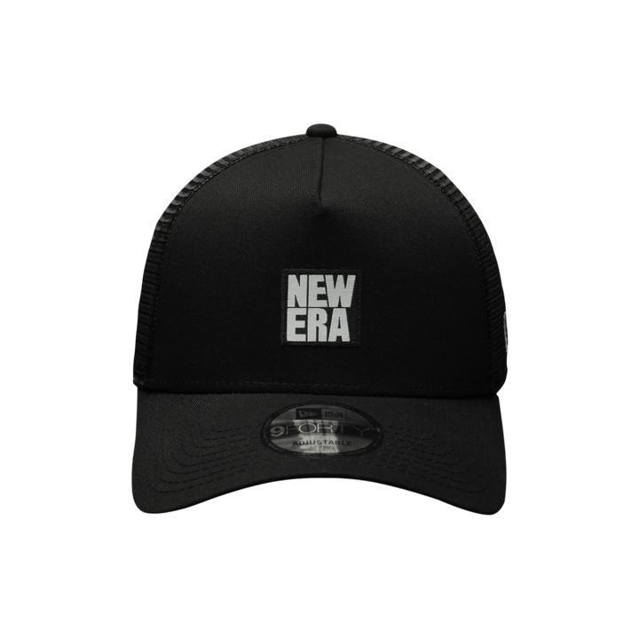 9FORTY A-Frame Trucker Square Logo Woven Patch Black Snapback