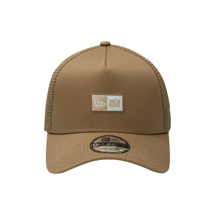 9FORTY A-Frame Trucker Box Logo Khaki Snapback