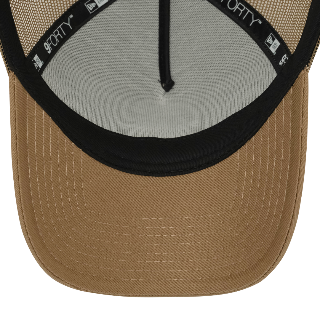 9FORTY A-Frame Trucker Box Logo Khaki Snapback