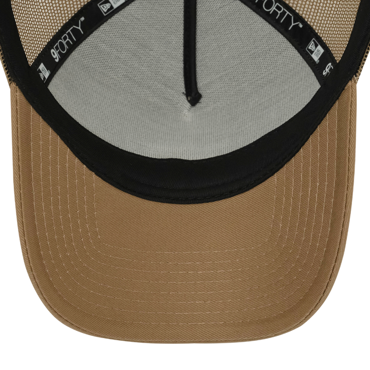 9FORTY A-Frame Trucker Box Logo Khaki Snapback