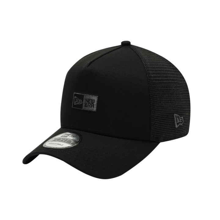 9FORTY A-Frame Trucker Box Logo Black Snapback