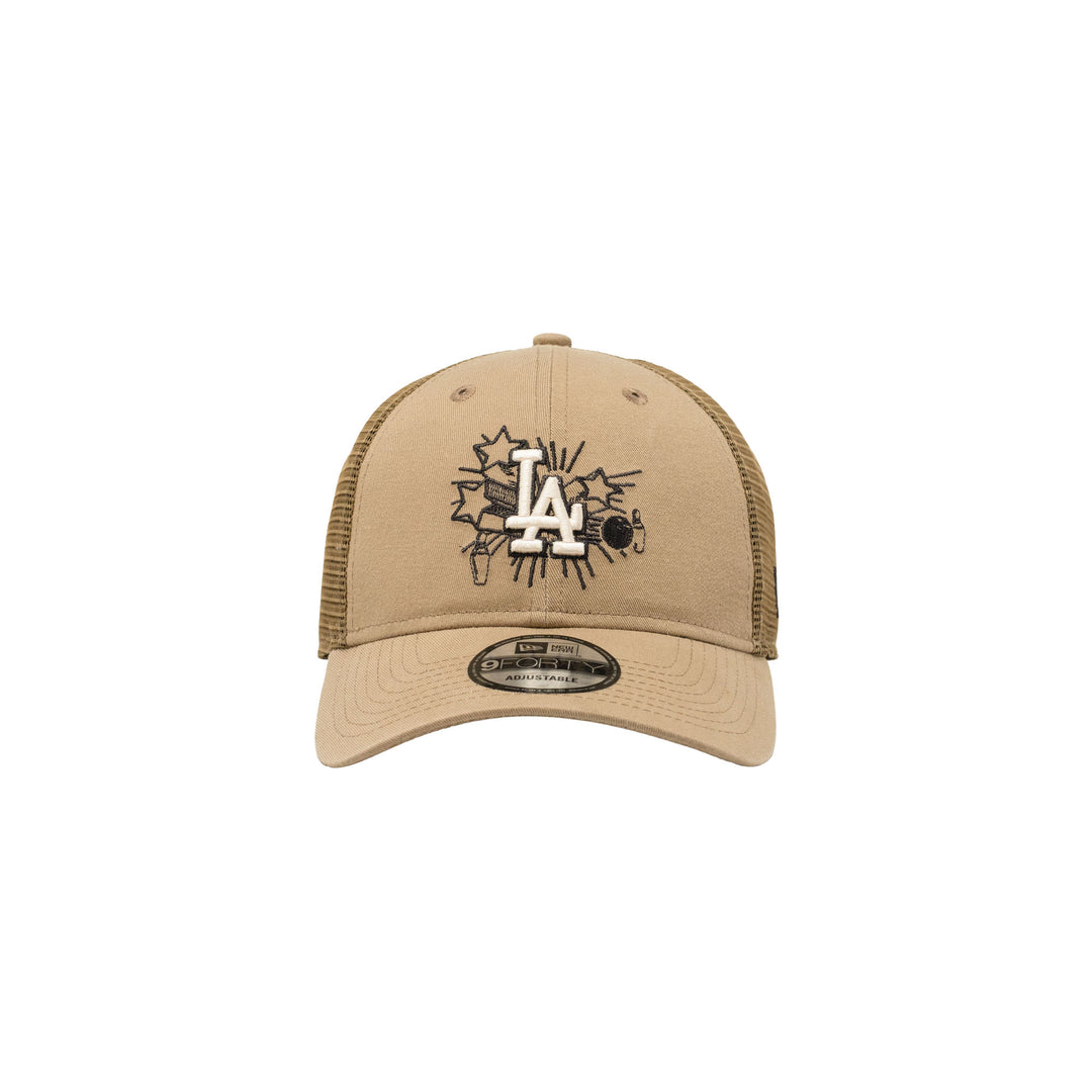9FORTY Trucker Los Angeles Dodgers Graduation Khaki Snapback