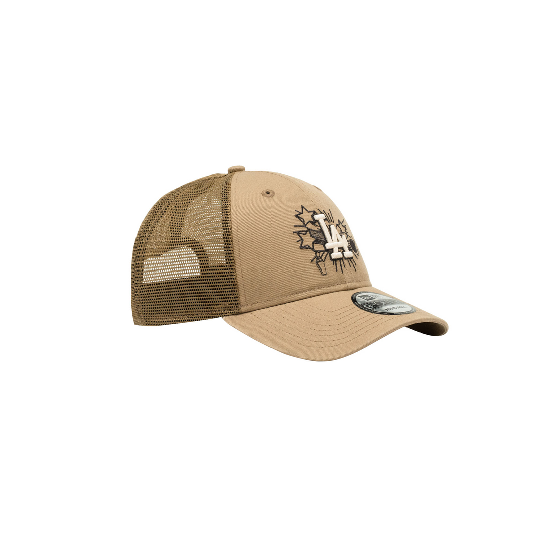 9FORTY Trucker Los Angeles Dodgers Graduation Khaki Snapback