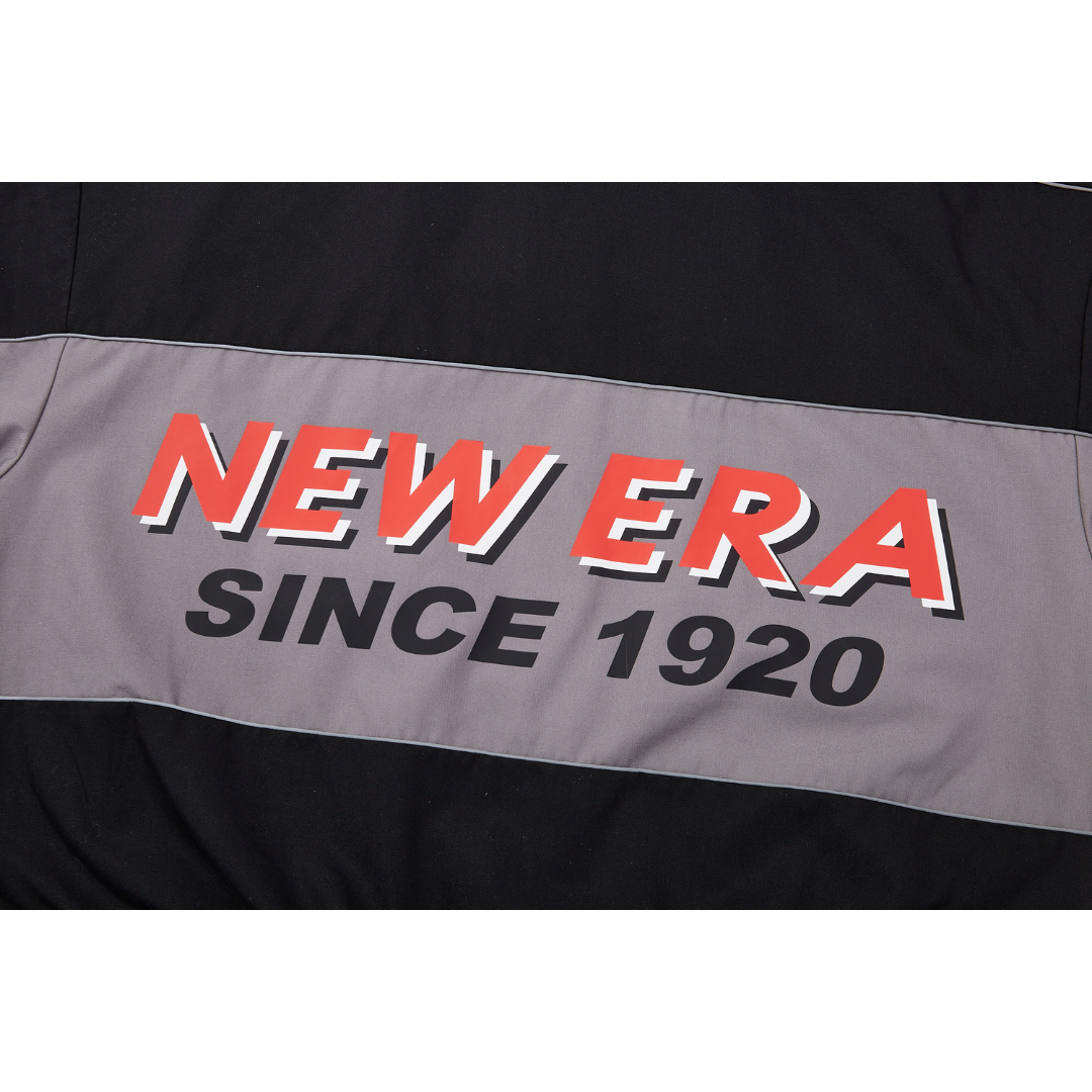 New Era Racer Revival Black Grey Denim Woven Jacket