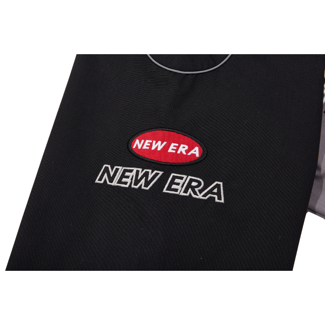 New Era Racer Revival Black Grey Denim Woven Jacket