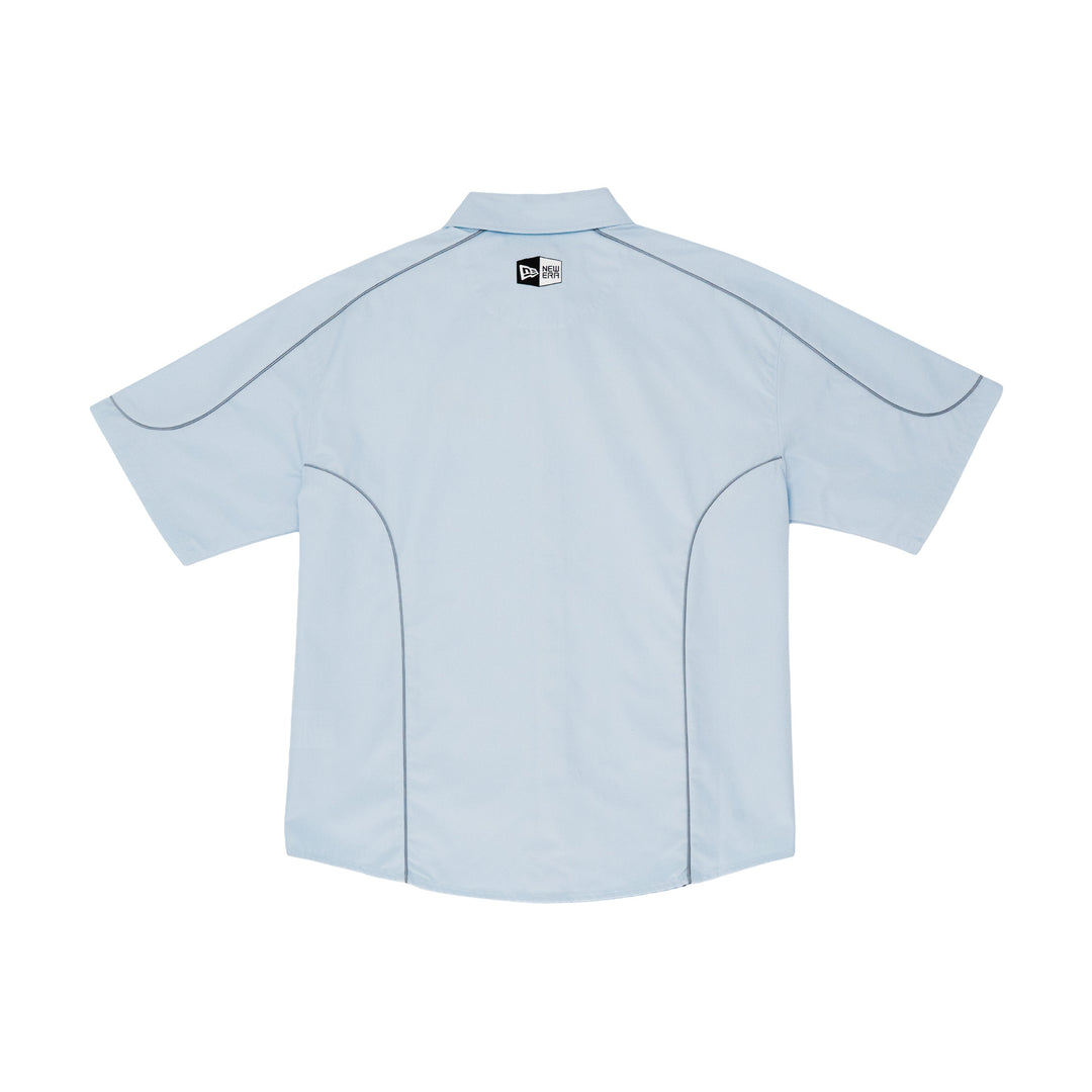New Era Racing Light Blue Short Sleeve Woven Shirt