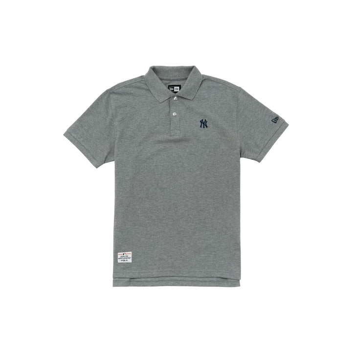 New York Yankees Essential Dark Grey Melange Short Sleeve Polo T-Shirt