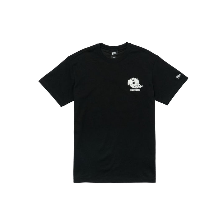 New Era Heritage Flock Black Short Sleeve T-Shirt