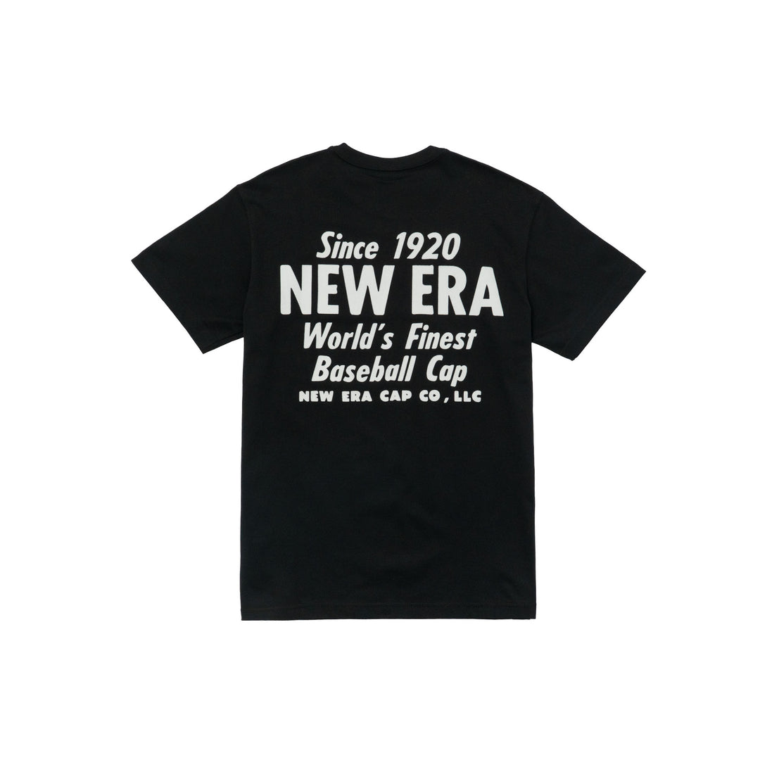 New Era Heritage Flock Black Short Sleeve T-Shirt