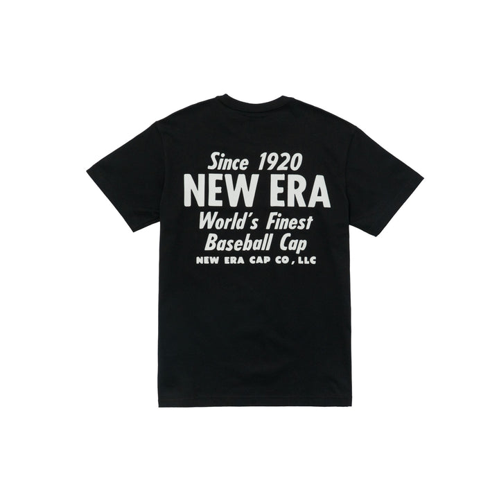 New Era Heritage Flock Black Short Sleeve T-Shirt