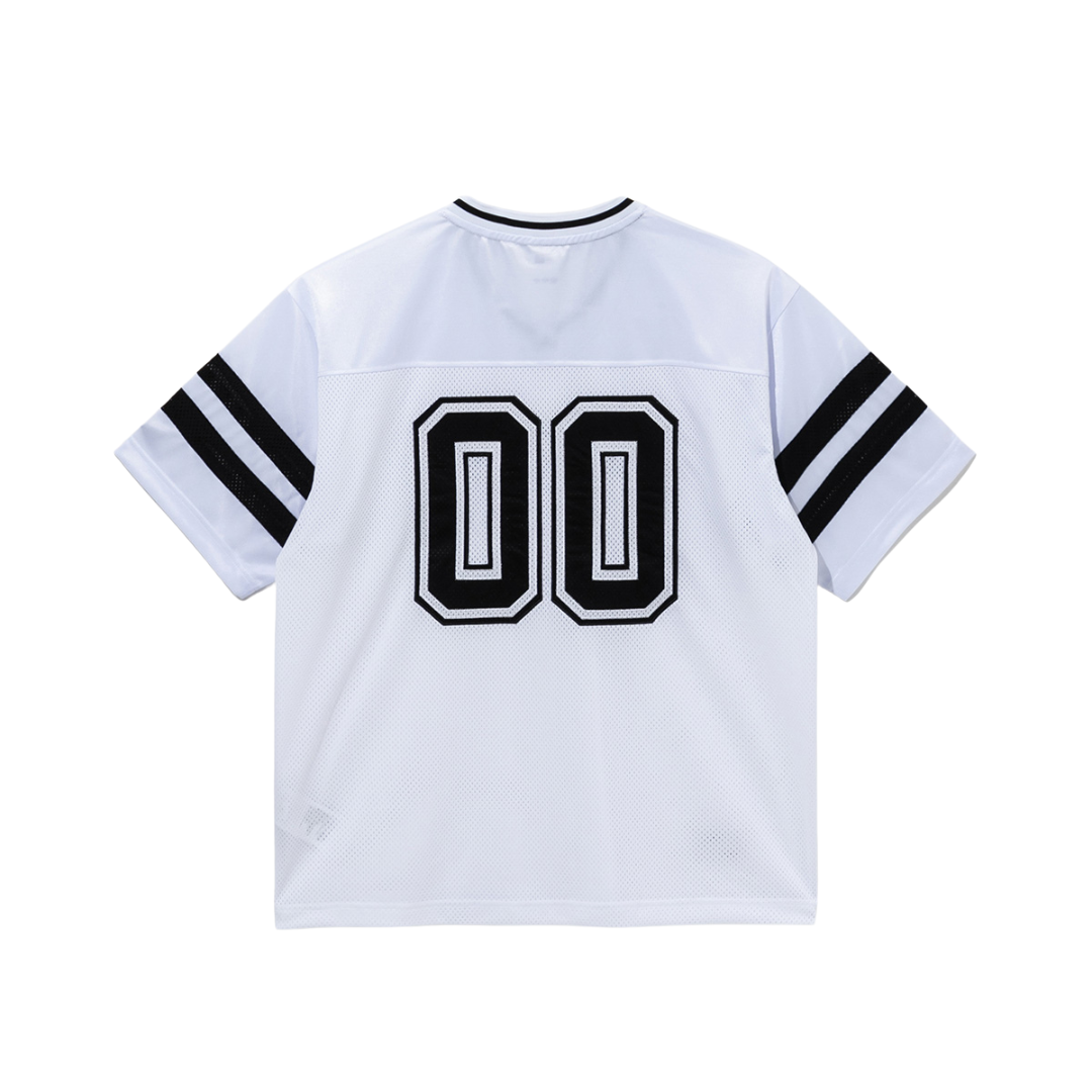 Retro Sports Mesh Top White Short Sleeve T-Shirt