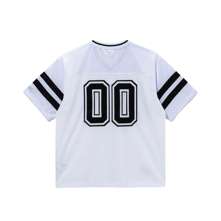 Retro Sports Mesh Top White Short Sleeve T-Shirt