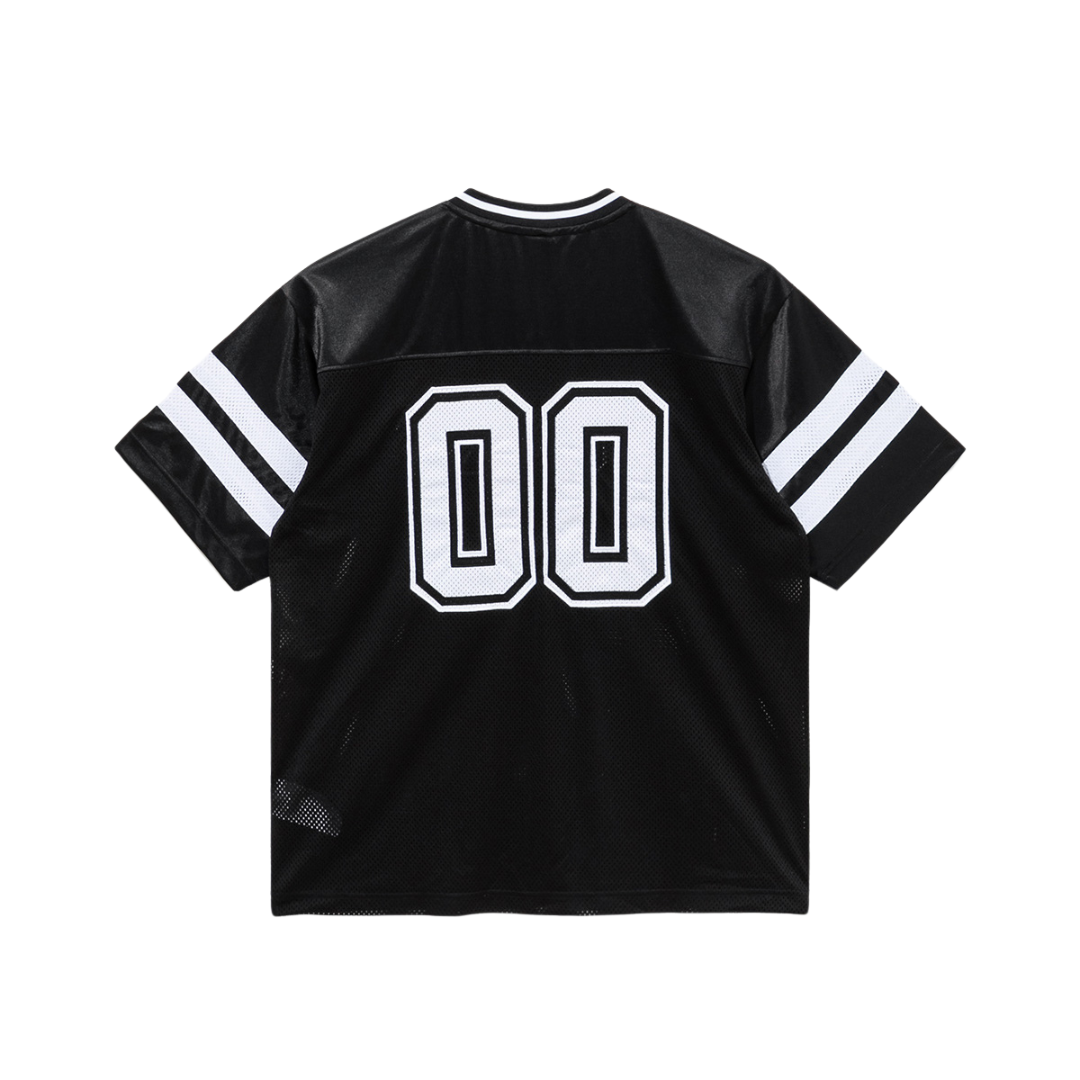 Retro Sports Mesh Top Black Short Sleeve T-Shirt